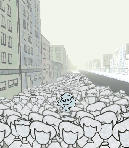 Image de la foule du serious game Anxiété urbaine